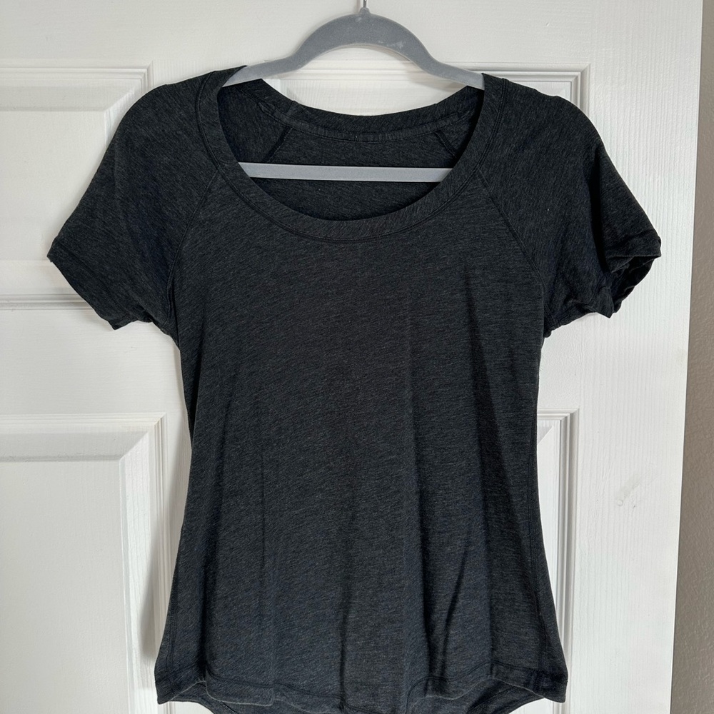 lululemon athletica Dark Charcoal Scoop Neck Short Sleeve Tee